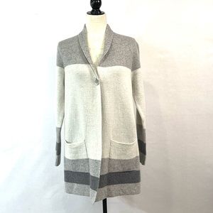 Bianco&Blu Made in Italy Gray Black knit Sweater Coat Size M